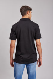 Polera Polo M/C Negra Hombre