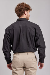 Camisa Oxford M/L Negra Hombre