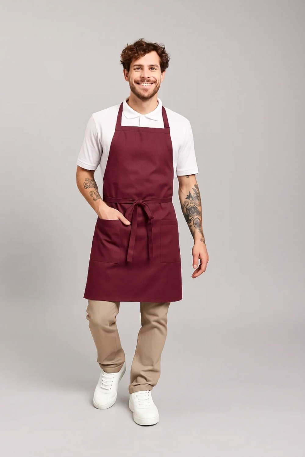 Delantal Pechera Prime Chef Gladstone Burgundy