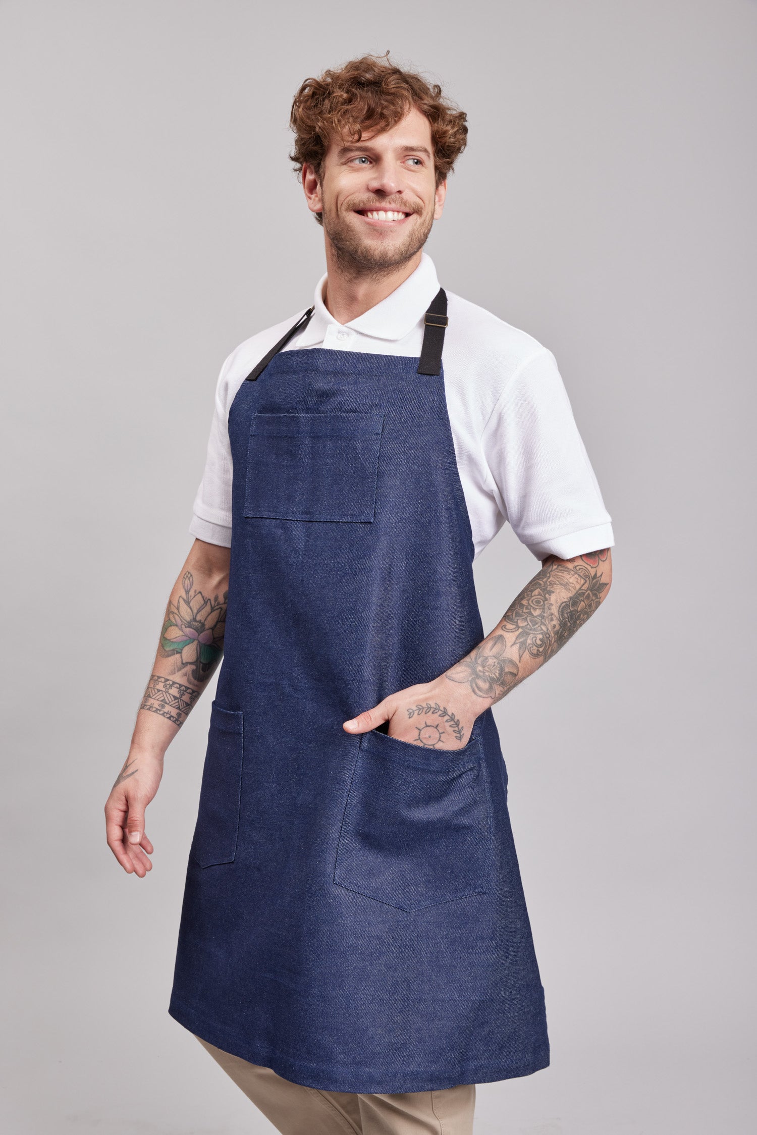 Delantal Pechera Bicolor Prime Chef Perth Denim Jeans