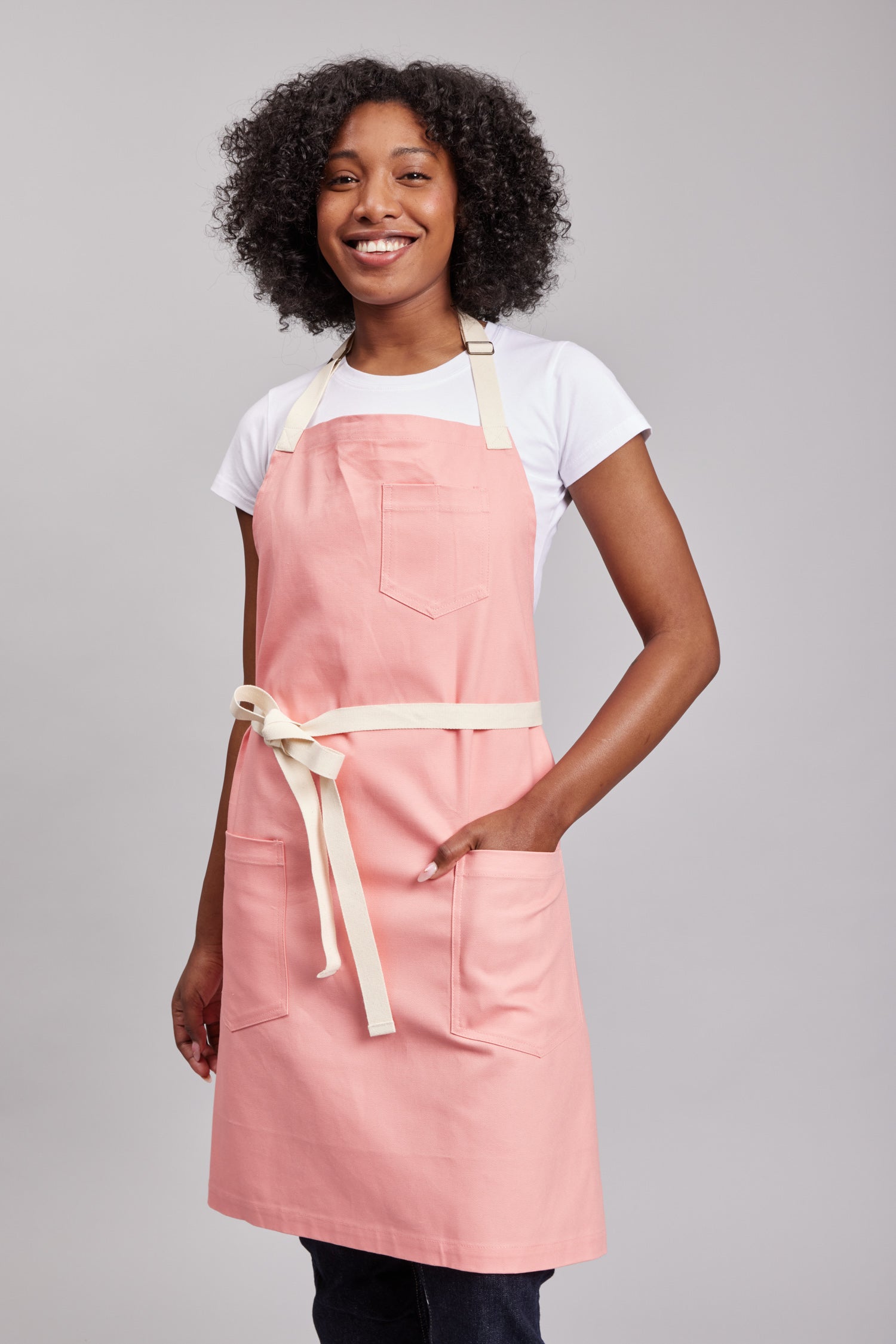 Delantal Pechera Bicolor Prime Chef Melbourne Rosado Coral