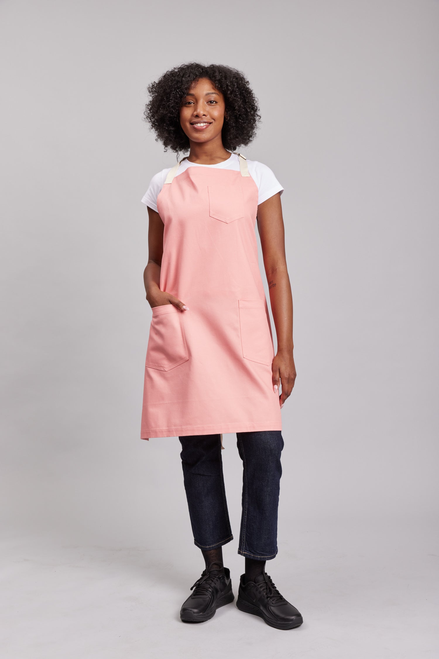 Delantal Pechera Bicolor Prime Chef Melbourne Rosado Coral