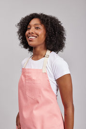 Delantal Pechera Bicolor Prime Chef Melbourne Rosado Coral