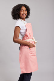 Delantal Pechera Bicolor Prime Chef Melbourne Rosado Coral