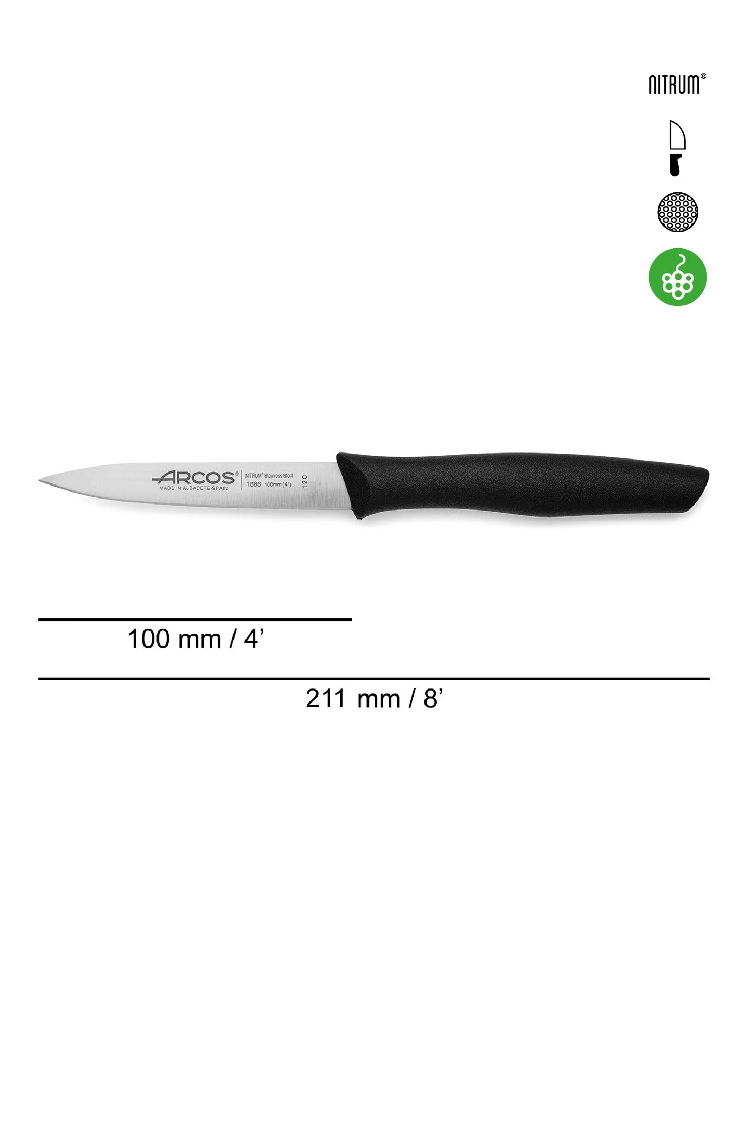 Cuchillo puntilla Arcos 10cm Línea Nova